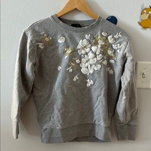 J. Crew Gray Floral Sweatshirt